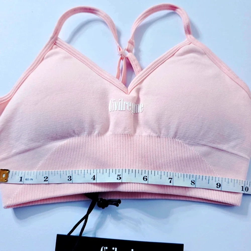 Civil Regime Kelly Seamless Sports Bra Blush‎ Pink Size Small